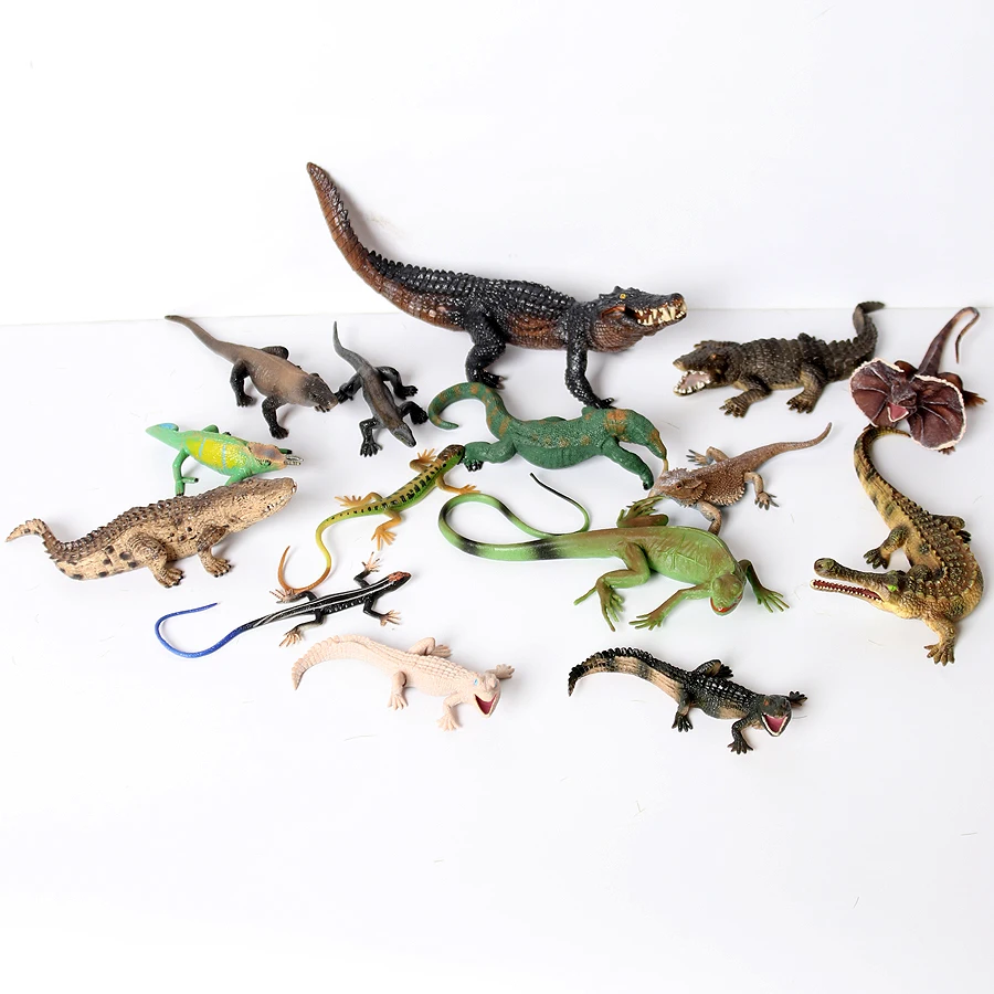 Realistic Reptile Animal Model Figurine Lizard Chameleon Crocodile