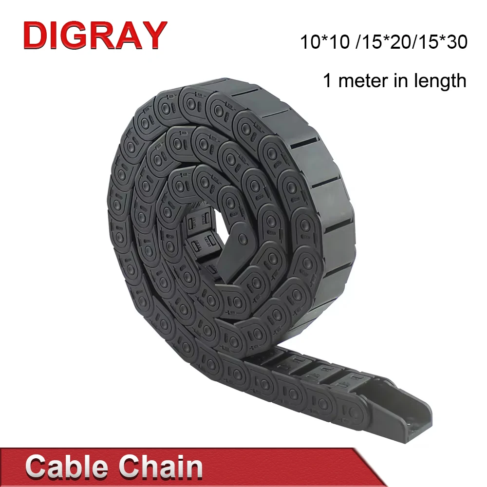 DIGRAY Cable Drag Chain 7*7 10*10 15*20 15*30mm 1M Non-opening Semi-enclosed Plastic Drag Chain Transmission plastic cable chain cable carrier