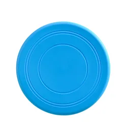 Colorful Silicone Flying Saucer - Interactive Chew-Resistant Pet Toy (Blue)