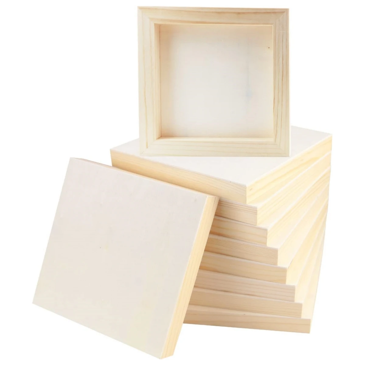 정사각형 목재 패널, 6x6/15x15cm, 그리기, 붓기, DIY 예술 공예용 빈 나무 캔버스 크래들 페인팅 패널 보드