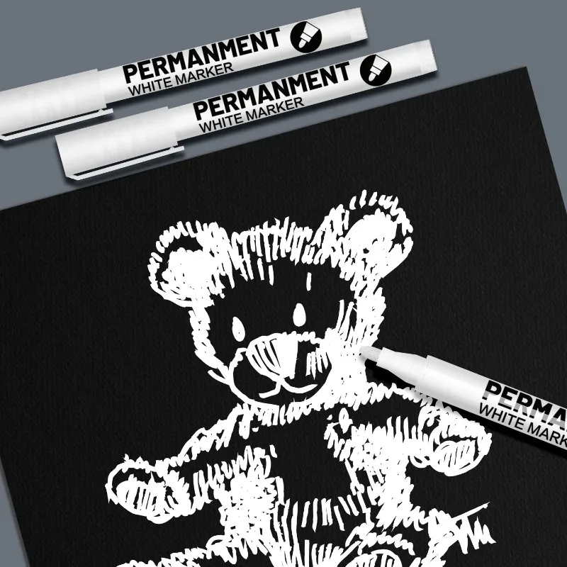 High Gloss White Marker Pen, Single Quick Drying, Waterproof, Non Fading, Strong  Coverage, Large  Capacity, Convenient