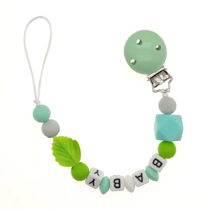 Custom Name Newborn Dummy Holder Robot Cartoon Pacifier Chain