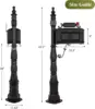 Polar Aurora Barcelona Decorative Post Mailbox Combination Stratford Heavy Duty Postal Mail Box Cast Aluminum(Black) 3