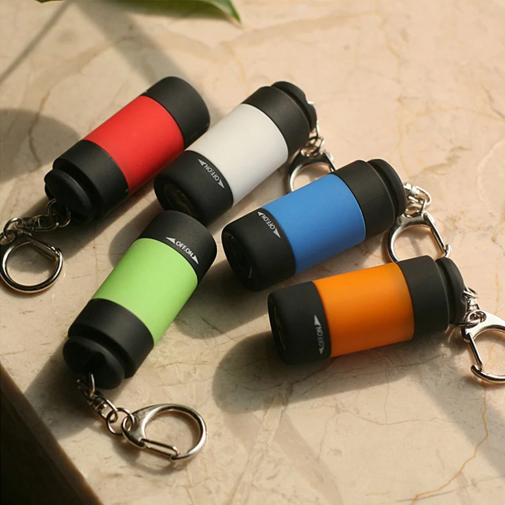 LED Flashlight Mini Keychain Pocket USB Rechargeable Strong Light Multifunctional Waterproof Outdoor Hiking Camping