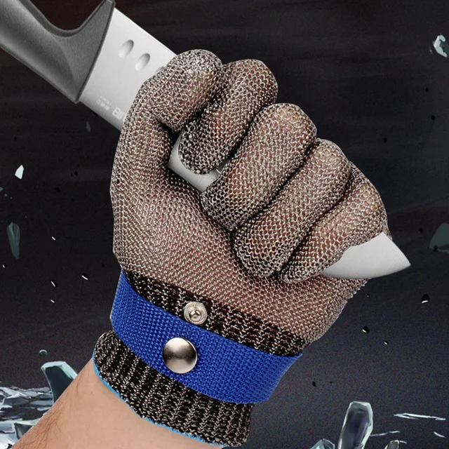 Stainless Steel Glove Cut Resistant Wire Metal Mesh Butcher Safety Work  Kitchen Glove for Meat Cutting