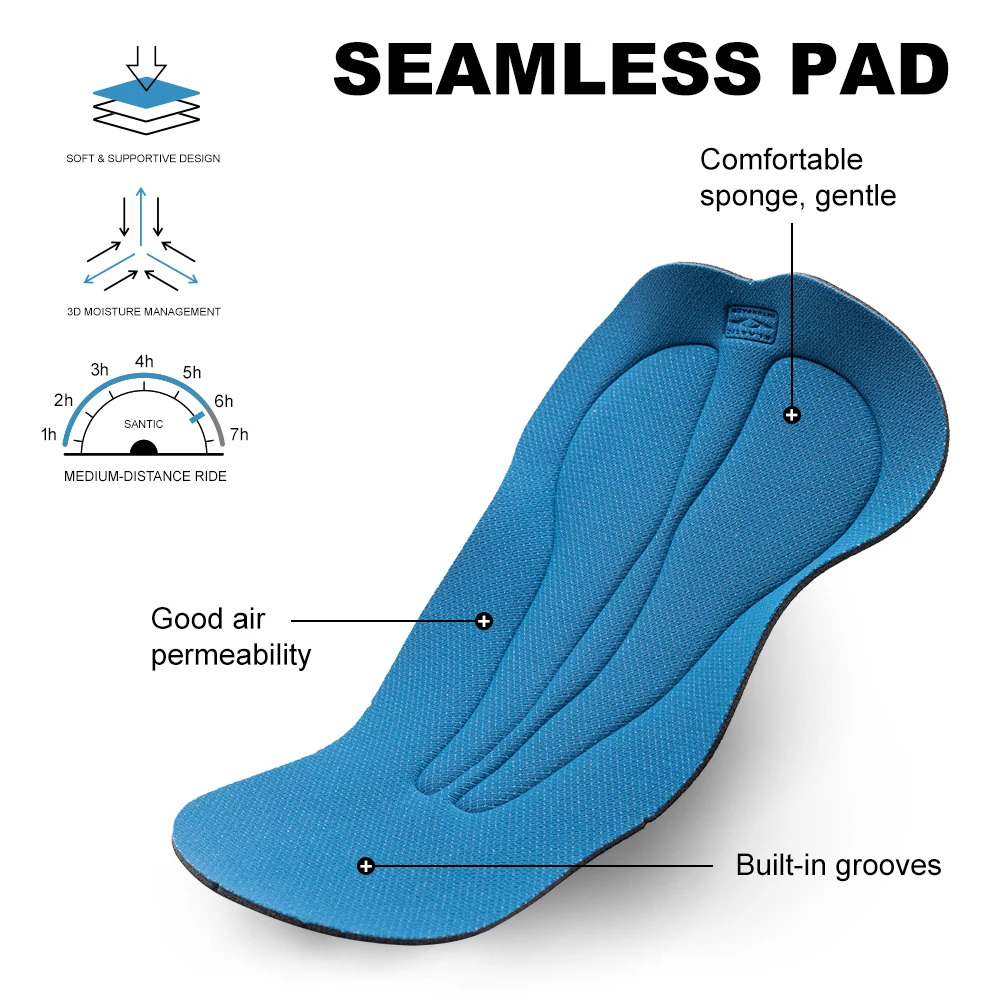 Santic Winter Cycling Bib Pants Windproof Warm Bib Pants Cycling Breathable Non Slip Sponge Cushion Clothes