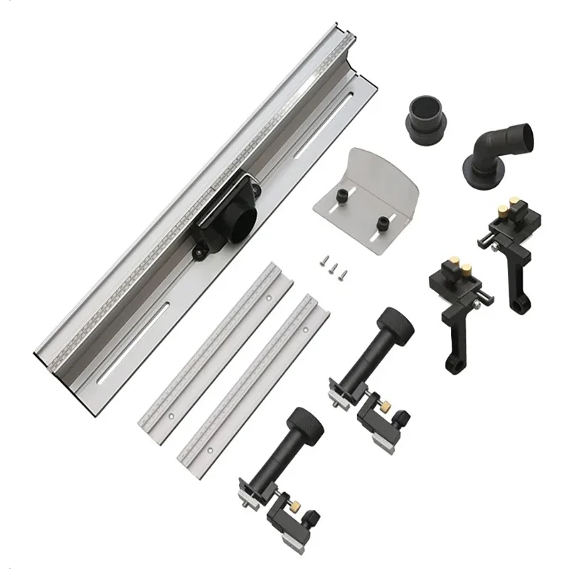 Sliding Router Bracket Aluminum Alloy Woodworking Router Table Fence 700mm 300mm T-Track ...