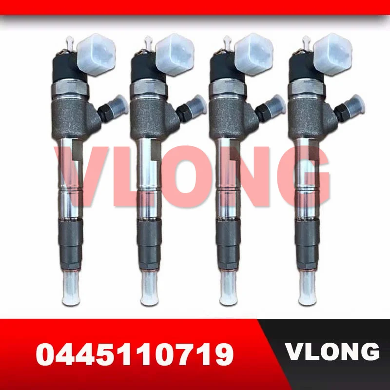 

4PCS Genuine Common Rail Diesel Fuel Injector Assembly 1112100-E06-C1 0445110719 0 445 110 719 For Great Wall Wingle 5 Hover H5