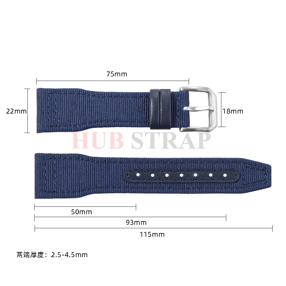 Waterproof Nylon Canvas Watch Strap with Cowhide Accents - Sporty and Stylish Wristband