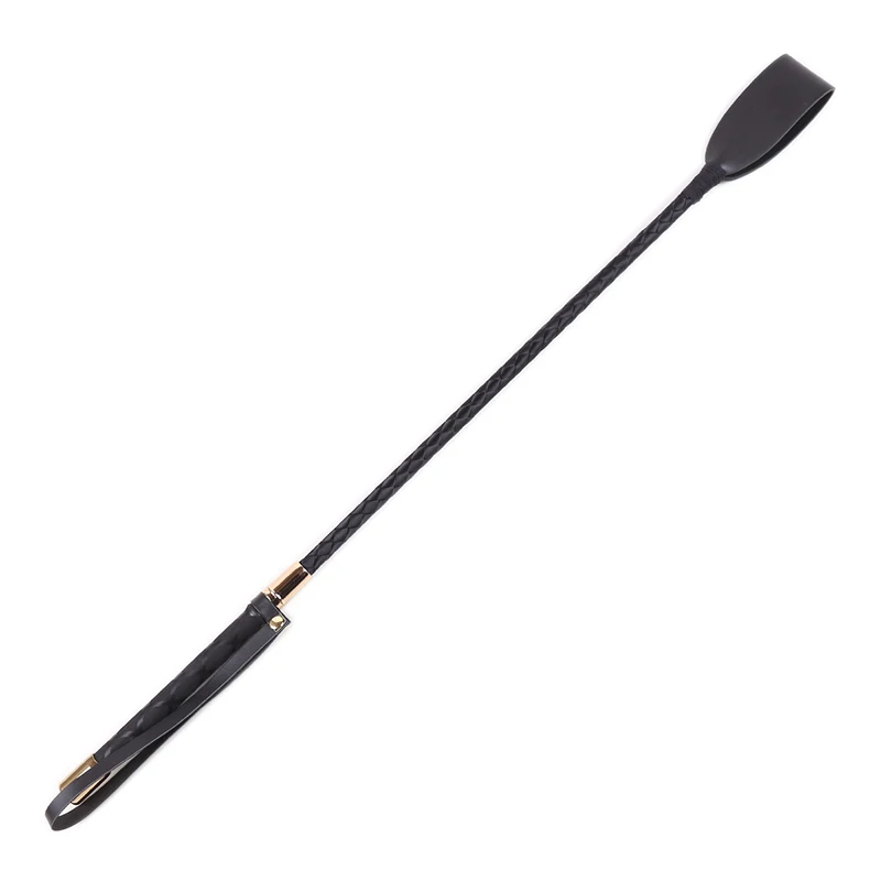 Black PU Leather Short Straight Whip, Flogger Paddle Horse Whip,Riding Crop Equestrian Horsewhip, 60cm, 30cm 3