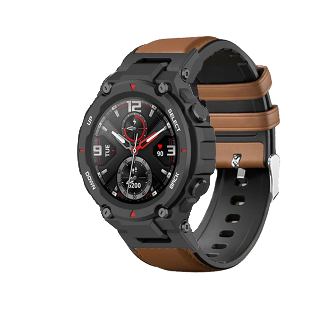 Premium Leather Silicone Watch Band Replacement