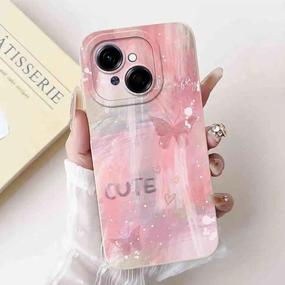 Black Butterfly Ultra-Thin Soft Silicone Case - 6.67 Back Cover