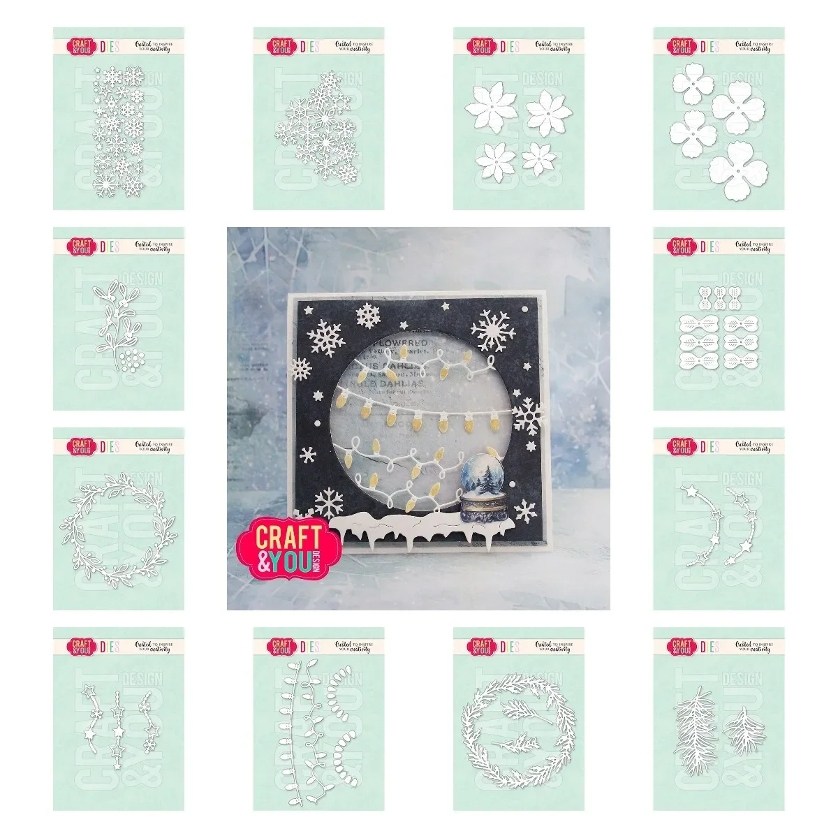 2024 New Cuts Dies Christmas Snowflakes Set Die Flowers Ice Cup Round Snowflakes Window Die DIY Scrapbooking Holiday Card Making