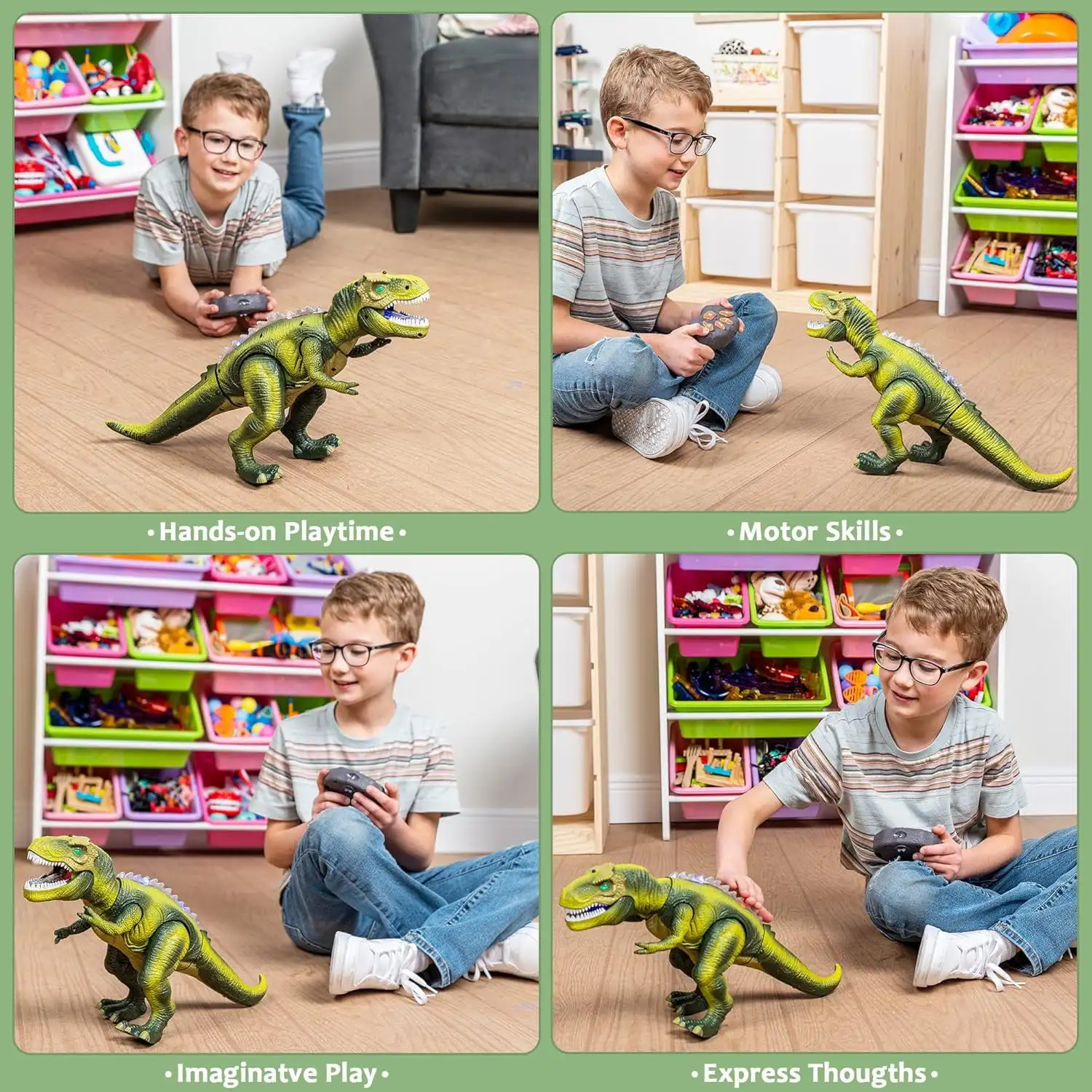 Joyfy Remote Control Walking Dinosaur Big T rex Dinosaur Robot Toy with Light Sound Electric Animal for Kids Best Birthday Gift 5