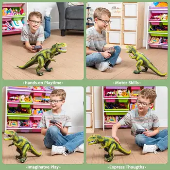 Joyfy Remote Control Walking Dinosaur Big T rex Dinosaur Robot Toy with Light Sound Electric Animal for Kids Best Birthday Gift 5