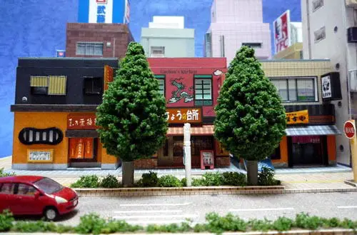 1:150 N-Scale Japanese Building Diorama 3D Paper Model Scene DIY Handmade Ornaments 6 Japanese restaurants