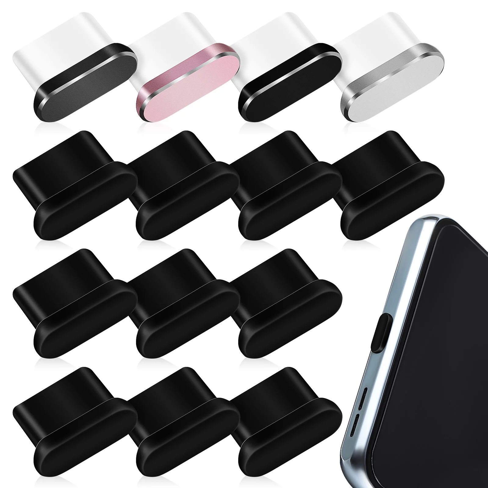 USB C 먼지 플러그 C타입 먼지 커버, 휴대폰 포트 캡 보호대, 대부분의 C타입 휴대폰과 호환 가능