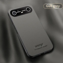 Tecno Pova Spark Leather Magnetic Car Mount Protective Case for Tecno Pova Slim (Grey)