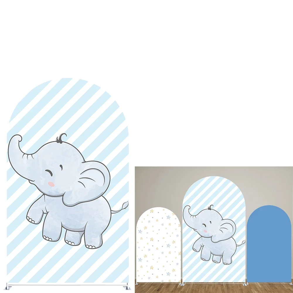 

Чехлы с изображением синего слона для вечеринок, арочные панели для свадьбы, дня рождения и детского душа