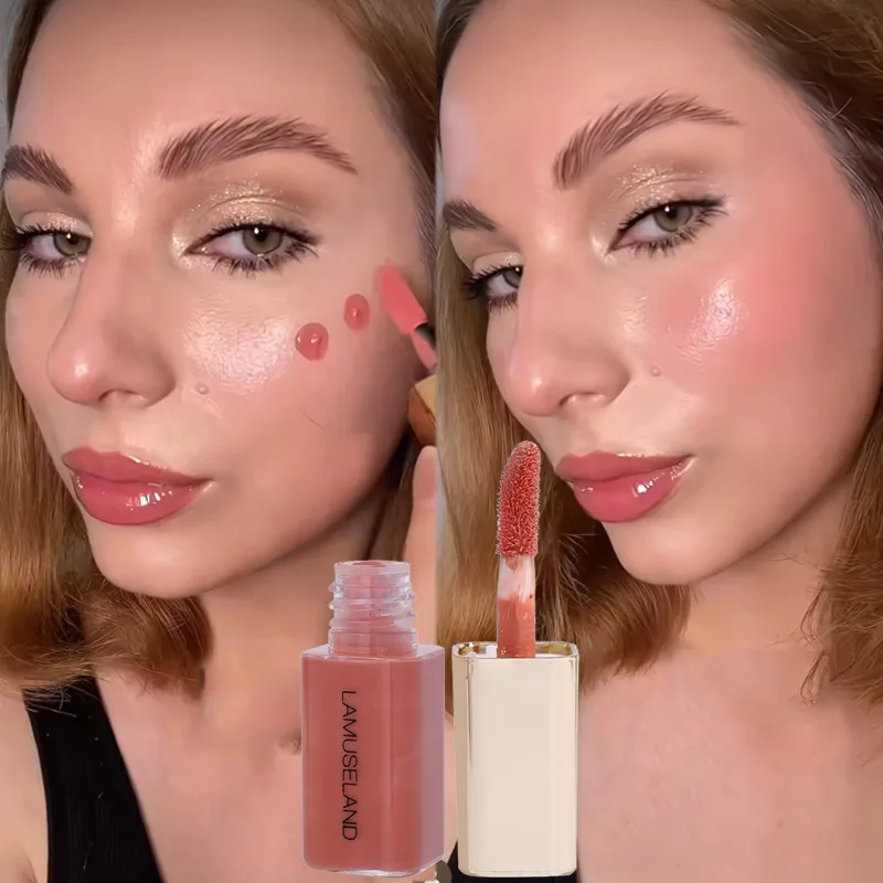 매트 미니 페이스 리퀴드 블러쉬, 실키, 부드러운 볼, 눈, 무스 블러셔 스틱, 레드 루즈, 방수 컨투어 메이크업 화장품 