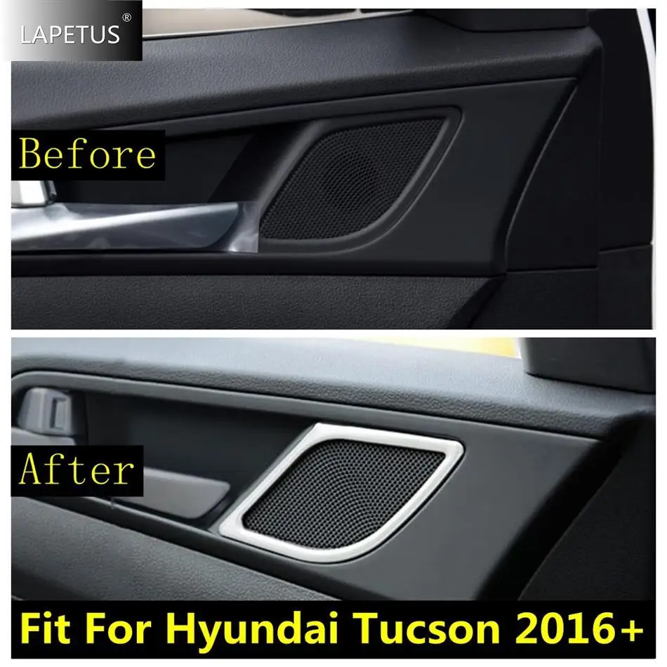 

Car Accessories Inside Door Handle Stereo Speaker Audio Sound Loudspeaker Frame Cover Trim For Hyundai Tucson 2016 - 2020 Steel