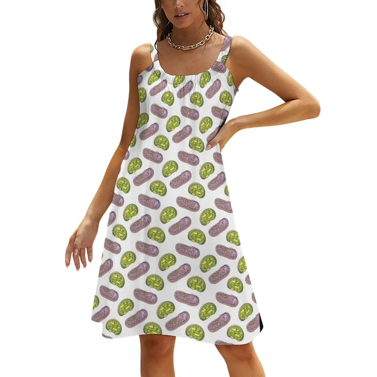 

Mitochondria and Chloroplast Pattern Beach Sling Skirt Women's clothing dress clothes for woman