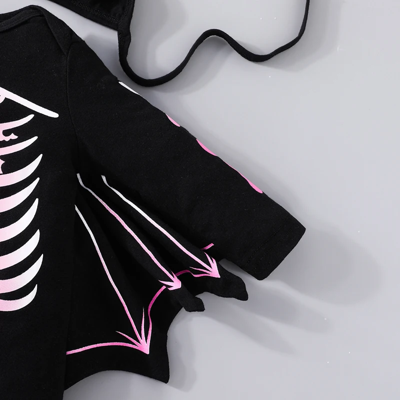 Baby Fledermaus Kostüm Bodysuit - Langarm Strampler Mit Stirnband Für Mädchen 1-18 Monate