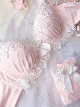 Student Favorite! MOYISU Water Soluble Lace Bra Set Thin Cup Sexy Push Up Small Bust Comfort Wireless Bralette CA Campus Style