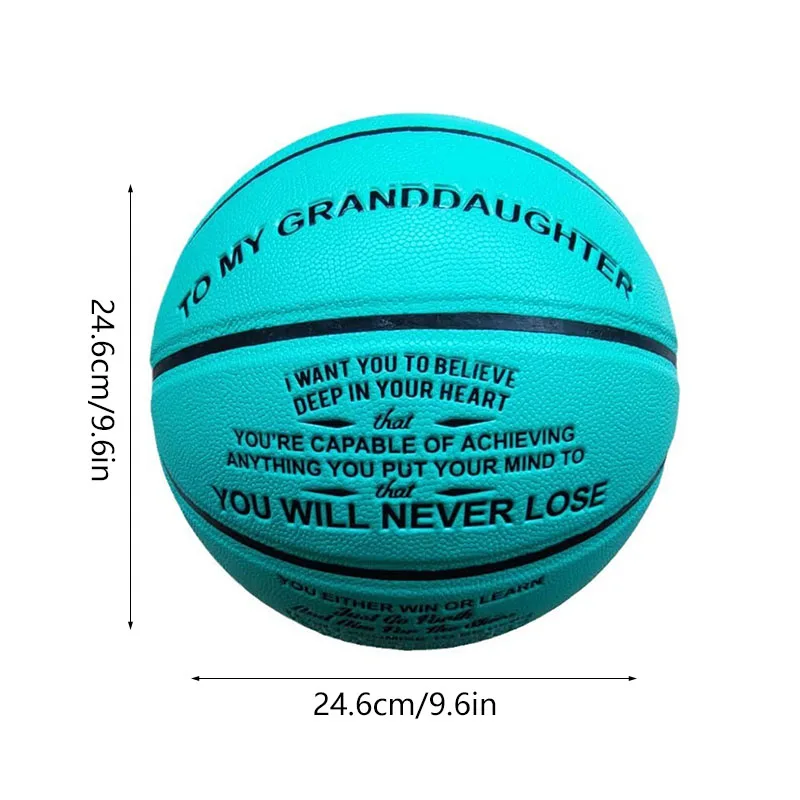 1PC Engraved Basketball Gifts for Son with To My Son Words basketball Standard Size 7 Leather Training Ball for Birthday