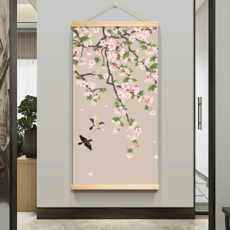 

Chinese Style Scroll Painting Magpie Plum Blossom Poster Living Room Bedroom Office Decor Aethetic Tapestry Wall Hanging picture