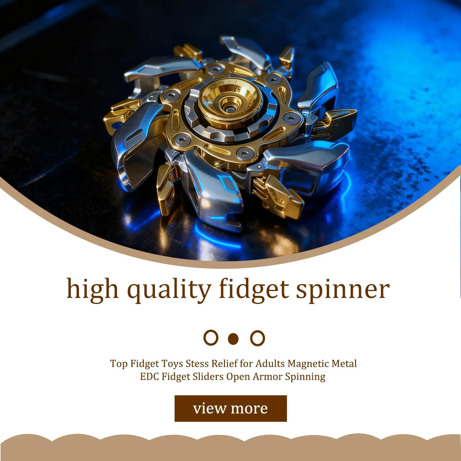 Premium Alloy Deformable Fidget Spinner - Smooth Spin Anti-Stress Toy for Adults