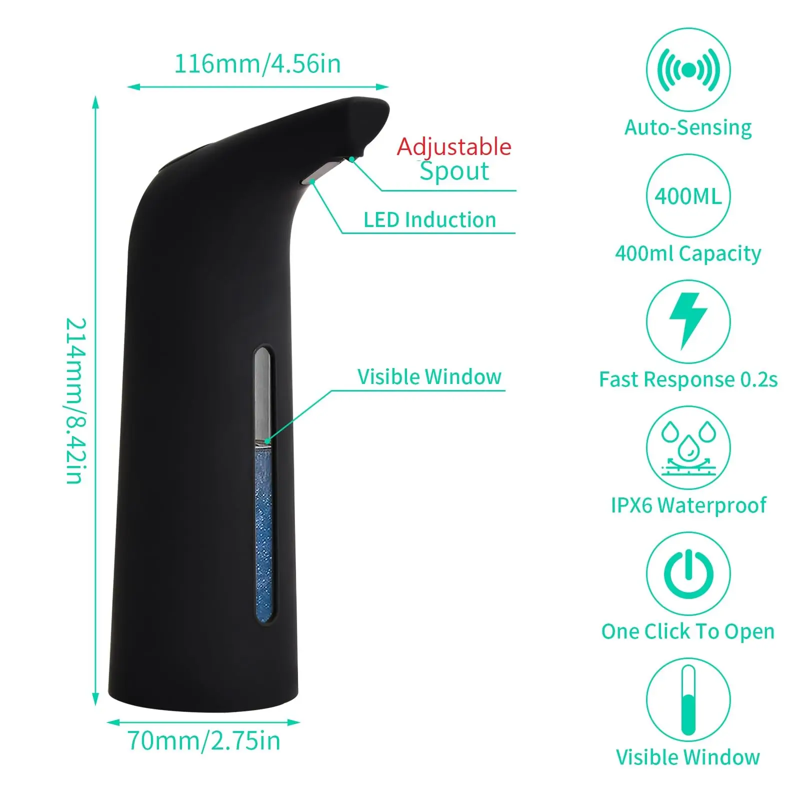 Touchless Liquid Soap Dispenser Automatic Soap Dispenser Infrared Motion Sensor Electric Handsfree Hand Sanitizer