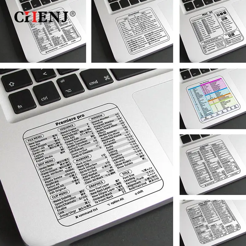Adhesive Transparent Sticker for Laptop Desktop For Macbook Shortcut Windows PC Computer Reference Keyboard Shortcut Stickers