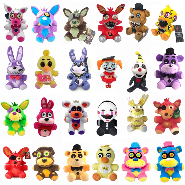 SHA FNAF Brinquedo Freddy Plushie Fazbear 25cm Brinquedos Cinco Noites no  Pesadelo do Urso de Ouro de Freddy Cupcake Foxy Balloon Boy Palhaço Bonecas  Recheadas FNAF Plushies em Promoção é no Bondfaro