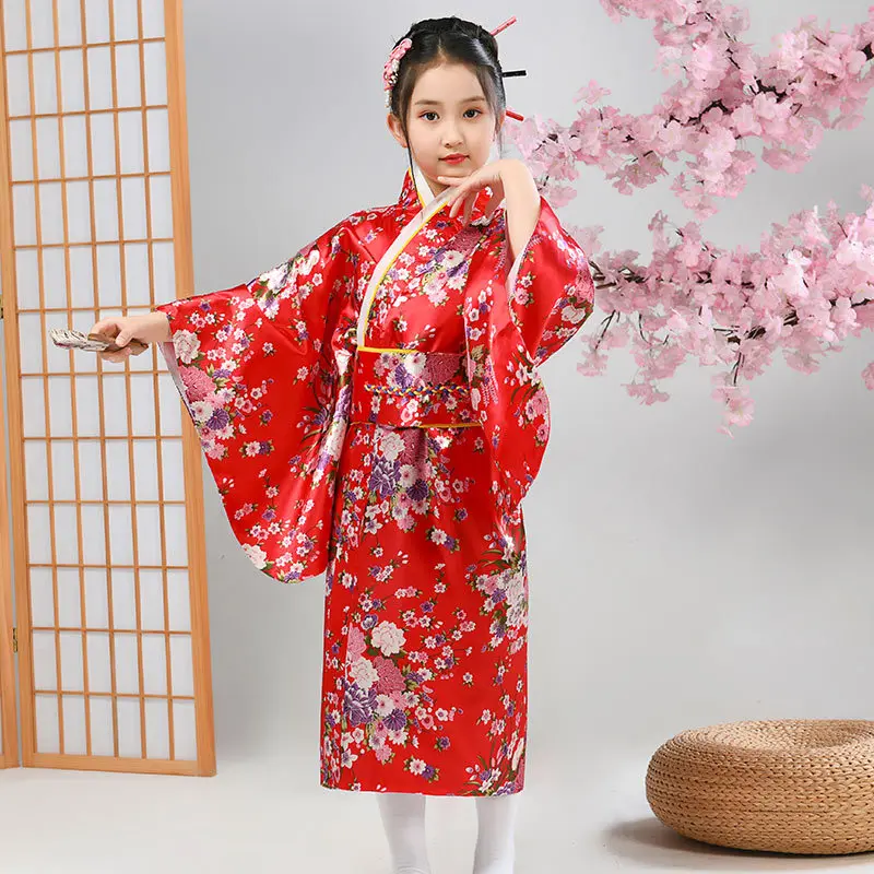 Japanese Kimono Boy Komono Children Party Evening Dress Japanese Baby Girl Kimono Children Vintage Yukata Kids Girl Cospaly Costume