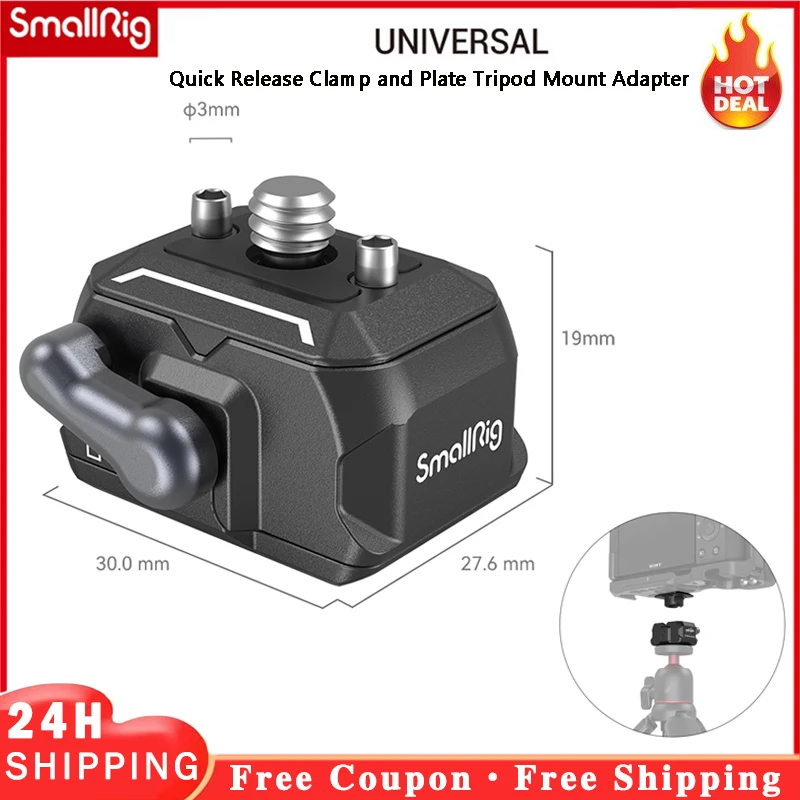 

SmallRig Drop-in HawkLock Universal mini Quick Release Clamp and Plate Tripod Mount Adapter for Canon Sony Camera Monitors 3513