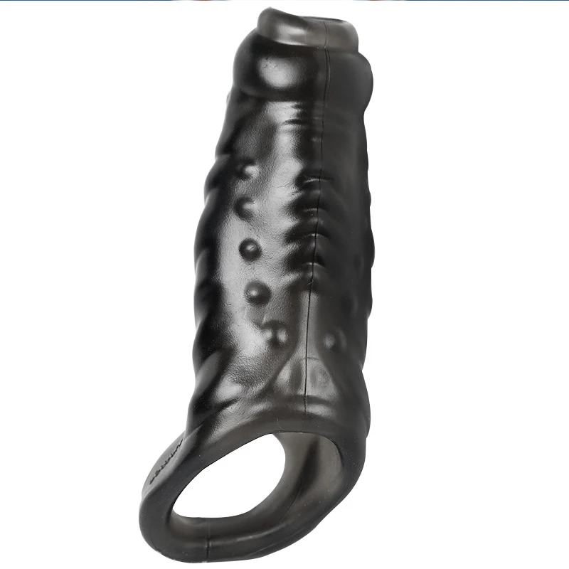 Reusable New Sleeve Glans Enlarger Extender Delay Ejaculation Ring Sex Toys for Men Couples_voghion.com