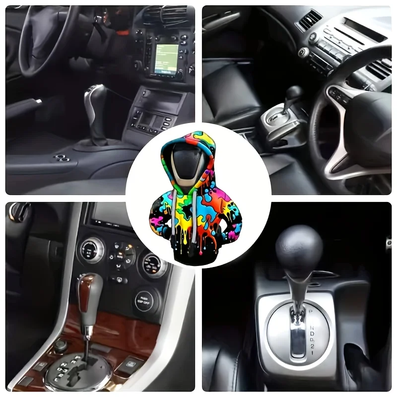 4Optional-Colorful hooded car gear shift knob cover Polyester dustproof accessories Exclusive Gifts for Car Enthusiasts
