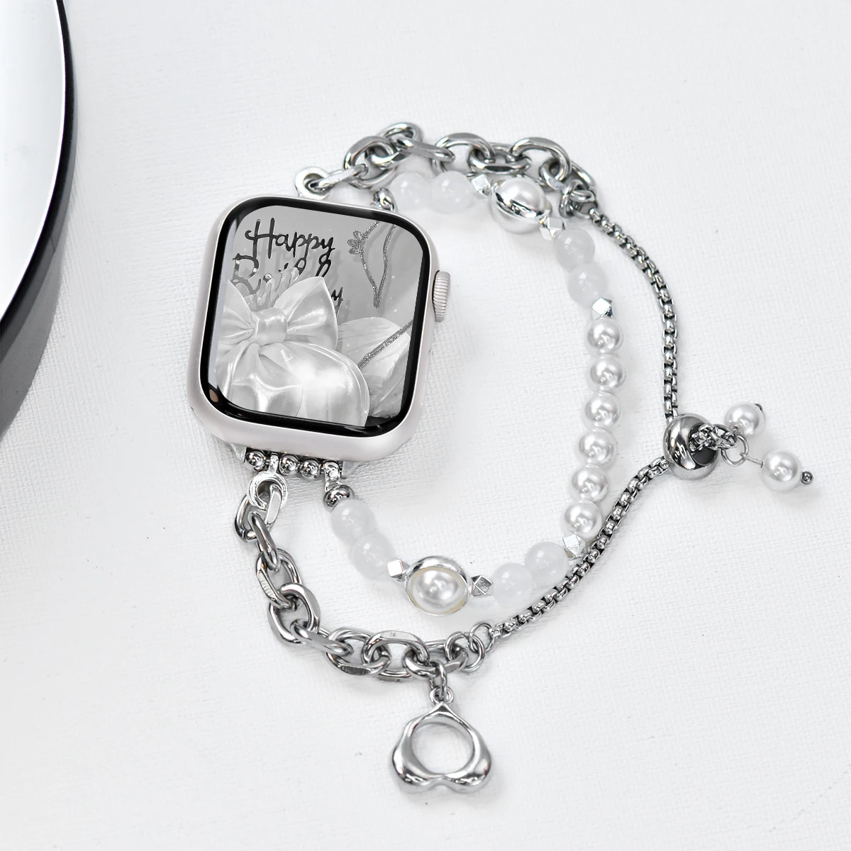 ตัวเลือกสินค้า สายนาฬิกาไข่มุกประดับ Apple Watch สวยสง่าสำหรับผู้หญิง
