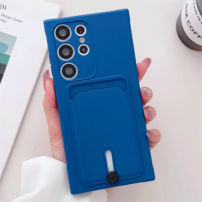 thumbnail image 1 of Simple Card Pocket Slot Couple Candy Case For Samsung Galaxy S24 S23 S22 S21 Ultra Plus FE A53 A33 A23 A13 A03S Soft TPU Funda, 1 of 5