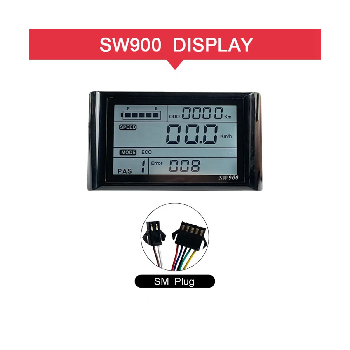 24V 36V 48V 500W 750W Three-Mode 9 Tubes Brushless 26A Controller Throttle Brake Kit with LED SW900 Display E-Bike Parts