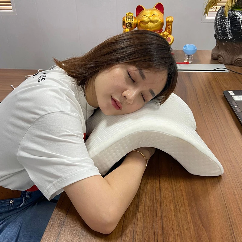 U자형 곡선 정형 외과 베개, 수면 메모리 폼 핸드 베개, 중공 정형 외과 커플 목 베개, 여행 측면 침목