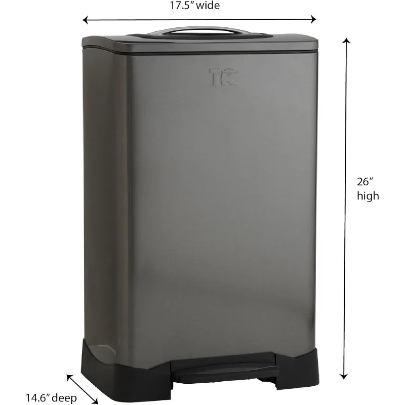 Household Essentials TK10XL-1 Trash Krusher 50L, 50 Liter, Black Stainless 3