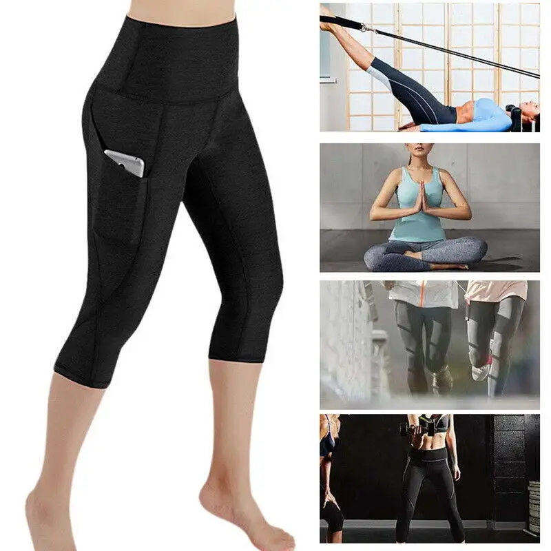 New High Waist Legging Pockets Fitness Bottoms Running Sweatpants for Women Quick-Dry Sport Trousers Workout Yoga Pants 2024 2