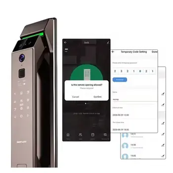 Tuya Electronic Automatic Smart Door Lock 3D Face Recognition Fingerprint Keyless Password Wifi Camera Rfid Card Home Lock 1
