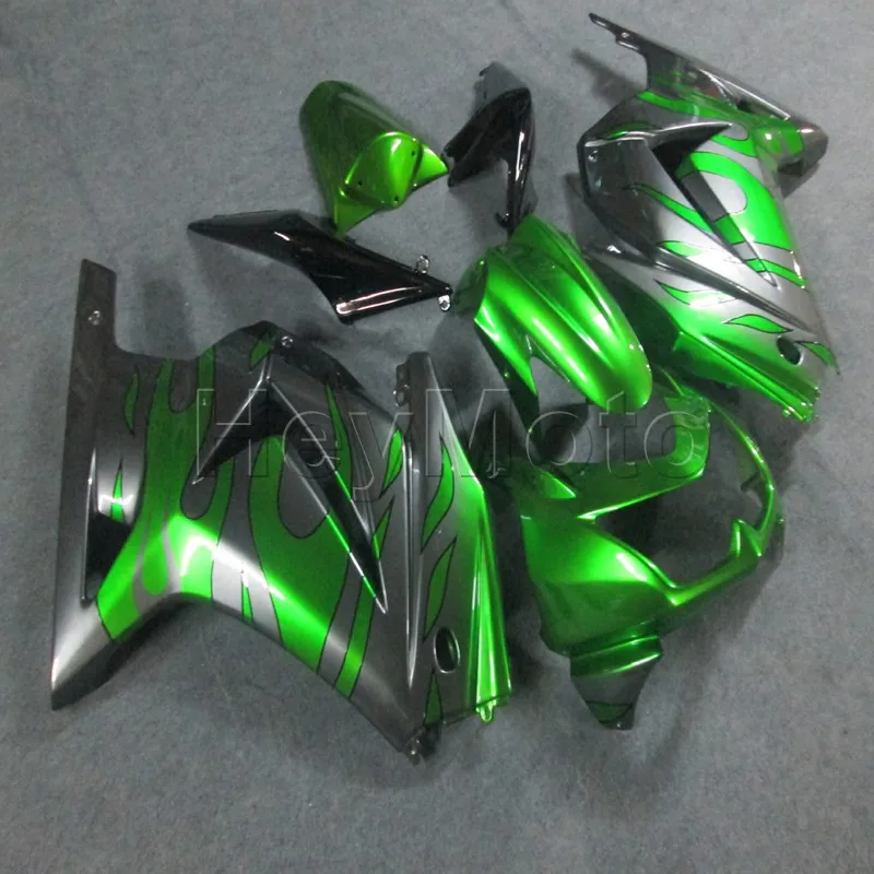 

injection Fairings kit for ZX250R EX250 2008 2009 2010 2011 green silver EX 250 08 09 10 11 12 ABS Plastic Bodywork Set