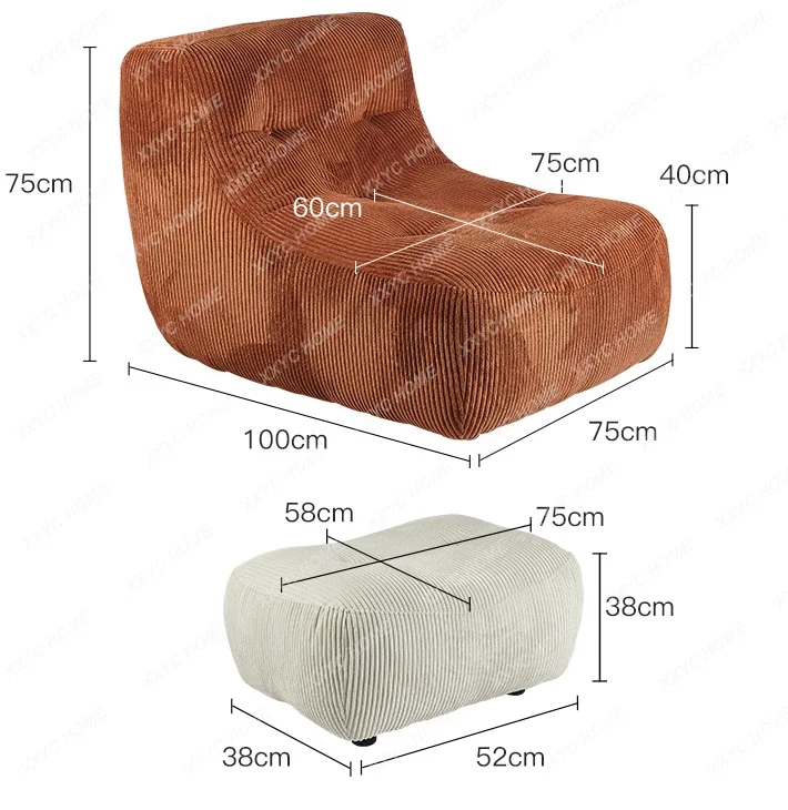 

Single Sofa Living Room Backrest Corduroy Chair Lazy Recliner