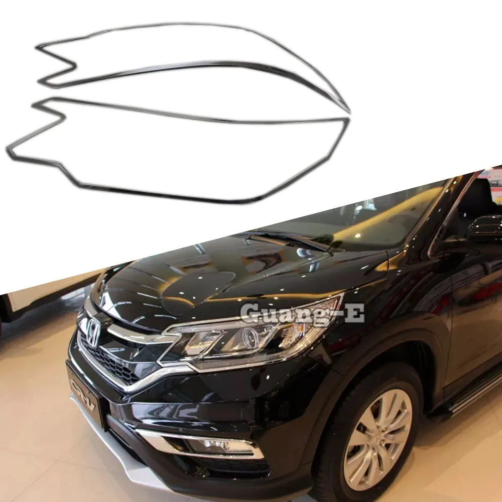 

Для Honda CRV CR-V 2012 2013 2014 2015 2016, передняя фара автомобиля, капот, молдинг, рамка, палка, ABS, хромированная крышка, отделка, бровь