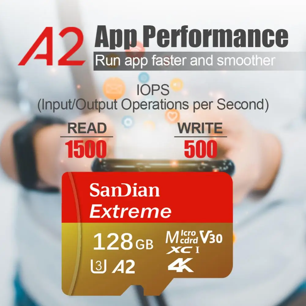 Memory Card 1TB 2TB A2 V30 Micro TF SD 128/256/512GB High Speed For PC/Phone/Mac