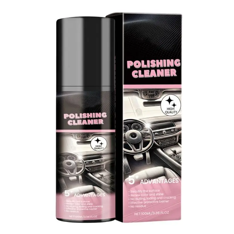 Car Interior Polishing Cleaner 100ml Car Leather Seat Detailer Spray Protective Interior Cleaner Car Detailing Spray Cleaner